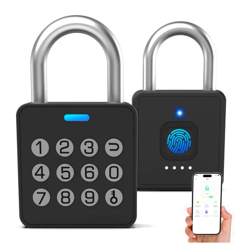 Eseesmart Fingerprint Locker Lock with Code, Combination Padlock Smart Fingerprint Biometric Keyless Combo Lock Waterproof for Outdoor Fence Gate Shed Gym School Locker Storage