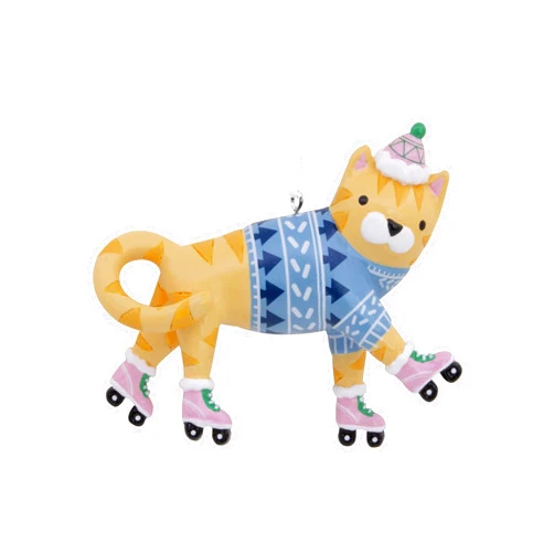 Hallmark Cat on Roller Skates Christmas Ornament