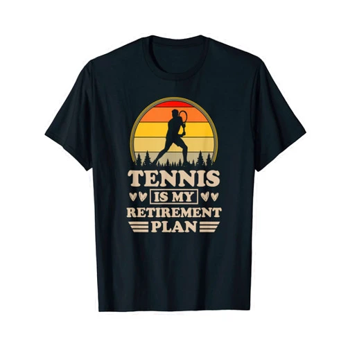 Funny Retro Style Tennis Player Christmas Gifts Tennis Is My Retirement Plan Retro Vintage Style Multicolor T-Shirt