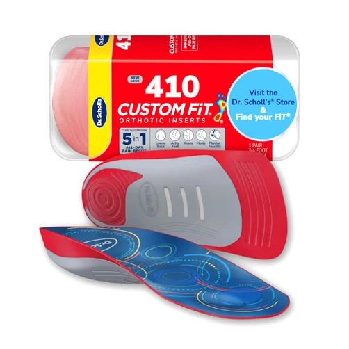 Dr. Scholl's Dr. Scholl’s Custom Fit Orthotics 3/4 Length Inserts CF 410, 5-in-1 All-Day Pain Relief for Feet, Lower Back, Knees, Heel & Plantar Fasciitis, Arch Support Shoe Insoles for Men Women, FSA HSA Eligible
