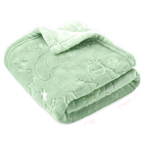 BORITAR Baby Blanket Elephant Animal for Boys Girls Ultra Soft Fleece Warm and Lightweight Blankets for Infant Toddler Newborn, 30x40 Inch, Green