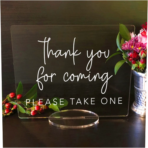Elation Factory Co. Thank You For Coming, Please Take One - Wedding Favors Acrylic Sign (8