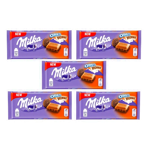 Milka OREO Brownie Milk Chocolate, 100g /3.5 Ounce (Pack of 5)