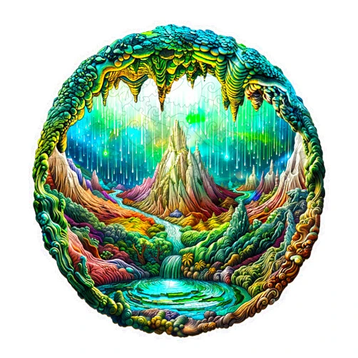 Jigfoxy Wooden Puzzle for Adults, Visual 3D Aurora Wooden Jigsaw Puzzles for Adults, Unique Animal Shape Wood Cut Puzzles for Family Friend Puzzle Lovers(S-8.5 * 8.3in-100pcs)