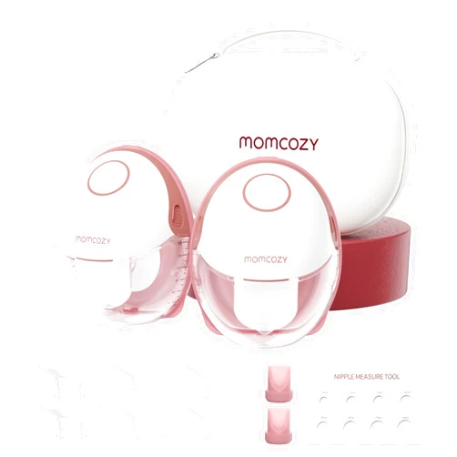 Momcozy Breast Pump Hands Free Mobile Style | M6, Wearable Breastfeeding Pump Ideal Rhythm for More Milk, DoubleFit Flange More Fit & Discreet with 3 Modes & 9 Levels, 24mm - 2 Pack Cozy Red