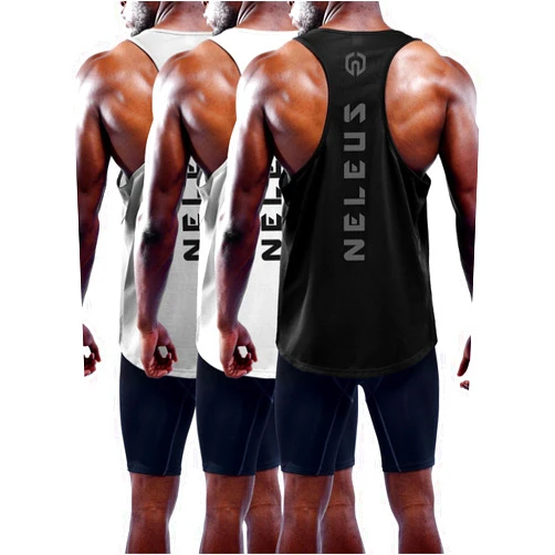 NELEUS Men's 3 Pack Dry Fit Y-Back Muscle Tank Top