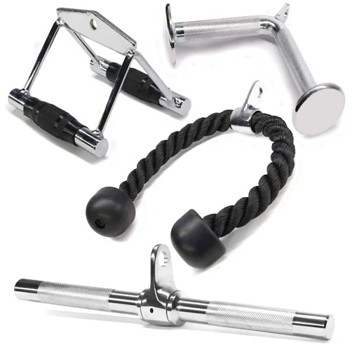Yes4All Tricep Press Down Cable Machine Attachment Set, LAT Pulldown Attachment, Cable Machine Accessories for Home Gym
