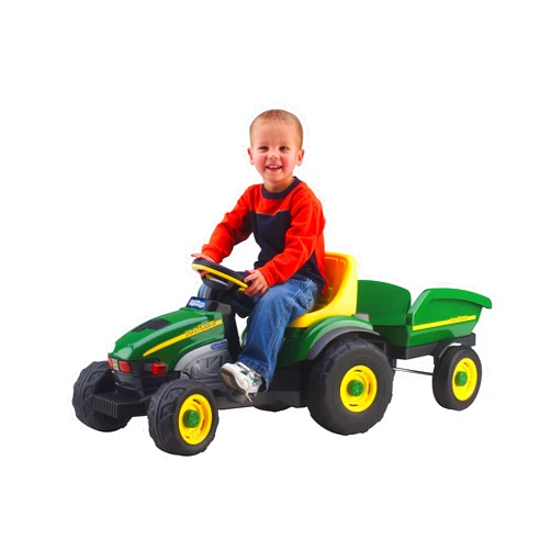 Peg Perego John Deere Farm Tractor and Trailer Pedal Tractor, Green