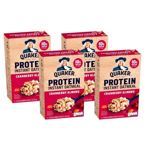 Quaker, Instant Oatmeal, Cranberry Almond, 6x 2.18 Oz Pouches per Box (Pack of 4)