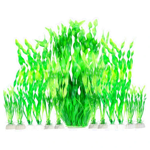MyLifeUNIT Artificial Aquarium Plants, 13 Pack Plastic Seaweed Water Plants for Fish Tanks (Green)