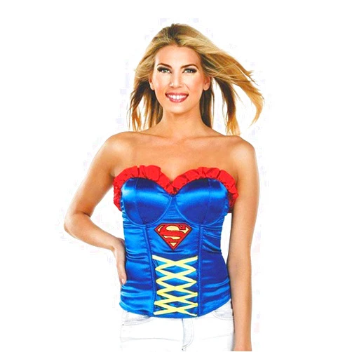 Rubies Secret Wishes DC Comics Justice League Superhero Style Adult Corset Top with Logo Batgirl