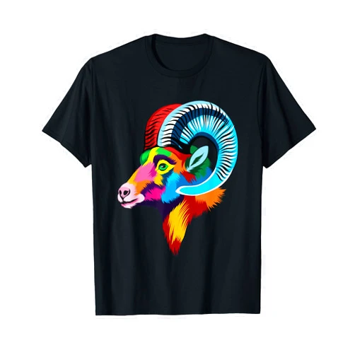 Click here for more colorful animals tee like this colorful bighorn sheep ram head for lovers Big Horn Mountain T-Shirt
