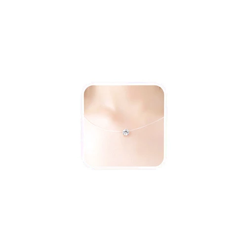 Sdouefos Fashion Crystal Necklace Invisible Line Zircon Clavicle Chain Women Accessories