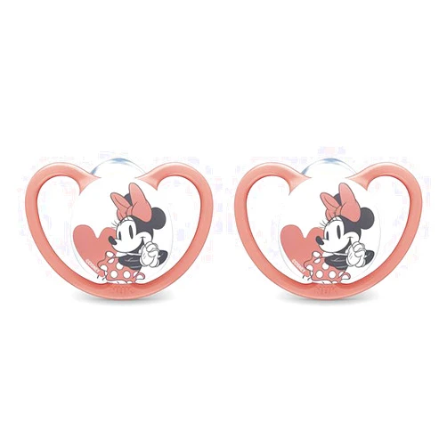 NUK Space Orthodontic Pacifiers (Minnie, 0-6 Months)