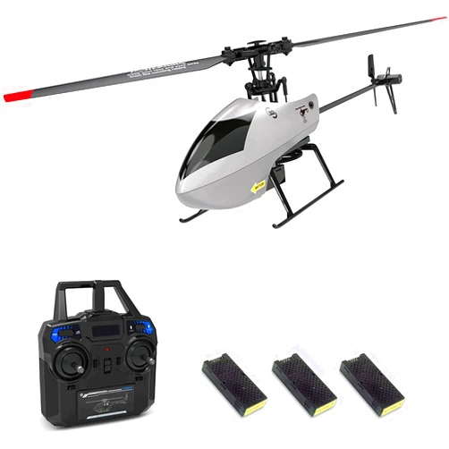 GoolRC C129 V2 RC Helicopter, 4 Channel Remote Control Helicopter with 6-Axis Gyro, 2.4GHz RC Aircraft with 3D Flips, Altitude Hold, One Key Take Off/Landing and 3 Batteries for Adults and Beginners