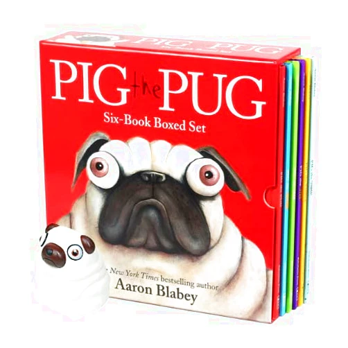 By Aaron Blabey (Author) Pig the Pug six-book boxed set + Bonus artwork and Squishy(Pig the Pug, Pig the Winner, Pig the Fibber, Pig the Star, Pig the Stinker, Pig the Elf)
