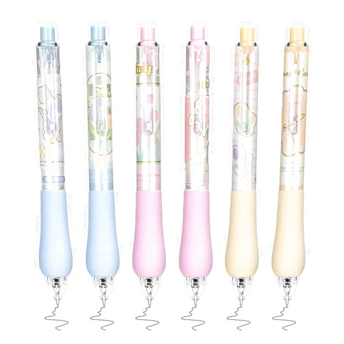 Temiary 6Pcs Cute Kawaii Gel Ink Pens, Retractable Quick Dry Fine Point 0.5mm Black Ink Rolling Ball Gel Pen, Comfortable Smooth Writing Aesthetic Pens for Home School Office Supplies