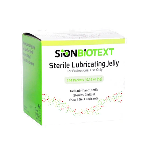 SION BIOTEXT Water-Based Lubricant, Professional Lube in Single Packets for Hospitals and Clinics Use, Lubricating Jelly Smooth Consistency, Non-Staining, Sterile lube 144 Packs per Box (5g Each)