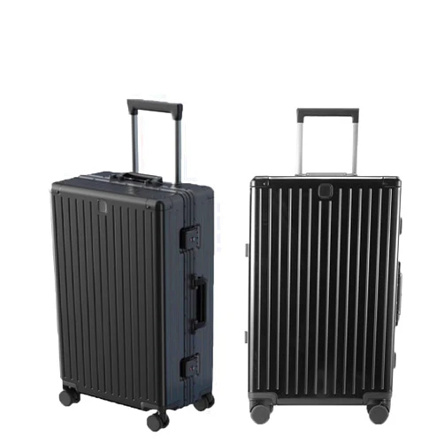 ZMY Carry On Luggage All Aluminum No Zipper Metal Hardshell Matel Suitcase with Spinner Wheels (Black, 20 inches)