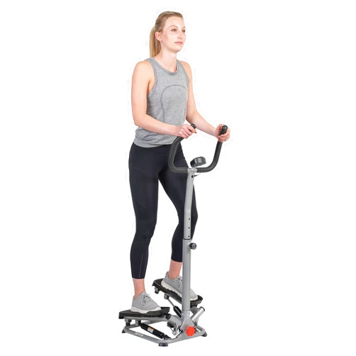 Sunny Health & Fitness Steppers for Exercise at Home Exercising Workout Cardio Climber Thigh Space Squat Twist Stepper Advanced Twisted Resistance Band Step with Optional Free SunnyFit App Connection