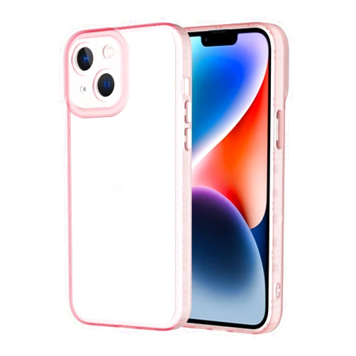 SUPERIXO Transparent DIY Phone Case DIY Epoxy Resin Personalised Mobile Phone Case Customize Silicone Case Compatible with iPhone 14 Plus Pink