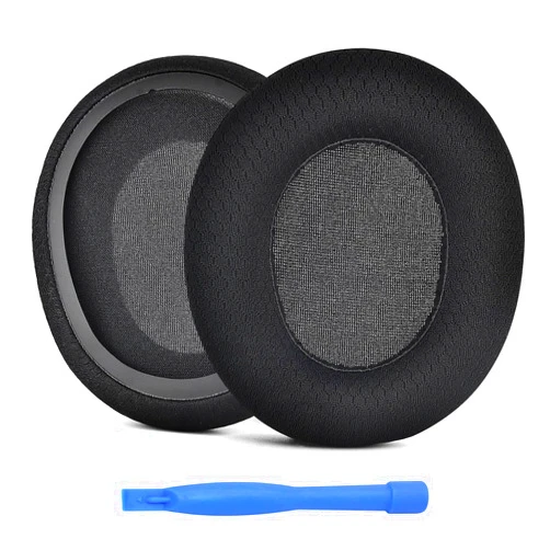 MMOBIEL Ear Pads Replacement for SteelSeries Arctis 1/3 / 5/7 / 9 / Pro & Prime Wireless Gaming Headset by MMOBIEL - Mesh Fabric Ear Pad Cushions Replacement – Black