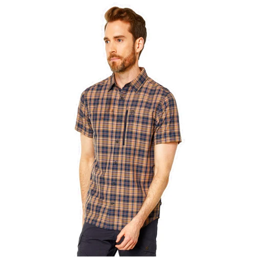 Fjällräven Abisko Hike Shirt Short Sleeve Dark Navy/Buckwheat Brown MD