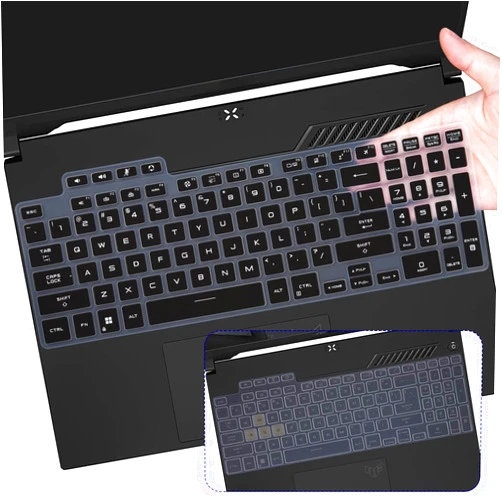 DAMMOMKO 2PCS Keyboard Cover for 2024 2023 2022 ASUS TUF Gaming F15 FX507 FX507VU / F17 FX707 / F16 FX607JV, TUF Dash 15 F15 FX517,TUF Gaming A16 FA607PV FA617NS 16