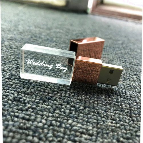 3CPizai High Speed 32GB USB Flash Drive, Wedding Day Logo Crystal USB Memory Stick Pen Drive, Storage Udisk Pendrive
