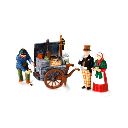 Department 56 Dickens' Village The Coffee Stall Building and Accessory Figurine (Set of 2) , 2.5 Inch