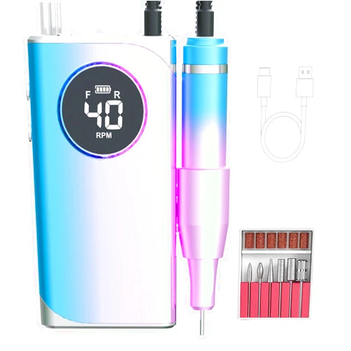 Lumcrissy 40,000 RPM Electric Nail Drill,Professional Nail Drills for Acrylic Nails ,Lumcrissy Colorful Rechargeable Nail File Machine,Acrylic Nail Dremel,Efile for Gel Nails (Colorful)