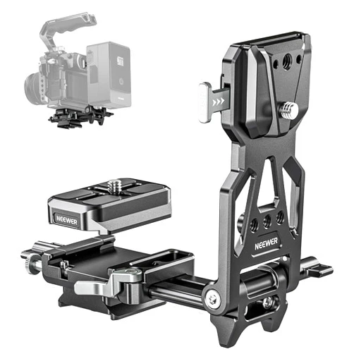 NEEWER Foldable V Mount Battery Plate with Arca Type Quick Release Camera Baseplate, Lightweight DSLR Camera Video Rig Compatible with SmallRig V Mount Battery Cage DJI RS4 RS3 Gimbal, PS015 PRO