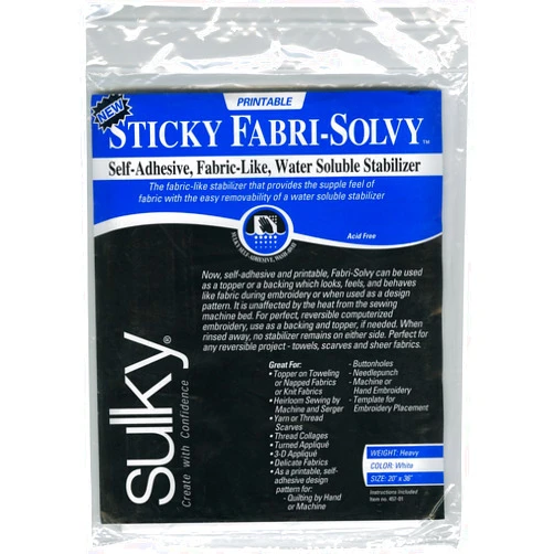 Sulky Bulk Buy Sticky Fabri Solvy Stabilizer 20 inch x 36 inch (2-Pack)2