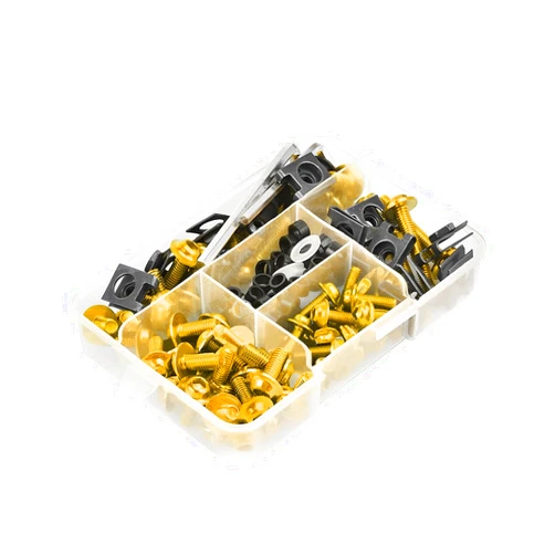 AICEL 177 Pcs Motorcycle Fairing Bolt Kit, Colorful Fasteners Bolts Nut Clips Set, M5 M6 Aluminum Motorcycle Windscreen Screws, Fixing Sportbike Bolts Fairing for Most Motorcycle