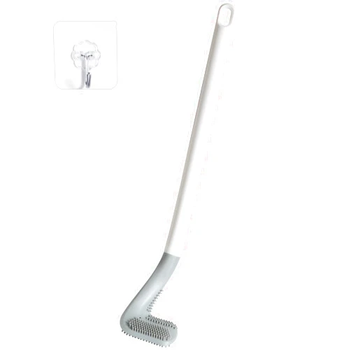 Kucucyle Golf Toilet Brush, Toilet Cleaning Brush, Flexible Bendable Silicone Long Handled Toilet Brush, 360° Deep Toilet Bowl Cleaning Brush,Quick Drying Toilet Brush for Bathroom with a Hook (White)