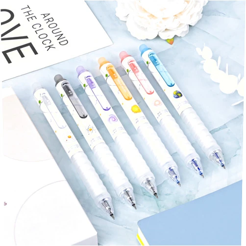 Temiary 12Pcs Retractable Erasable Gel Pens, Make Mistakes Disappear, Blue & Black Ink Pen for Drawing Writing Planner and Crossword Puzzles, No Smudge on School Office Supplies
