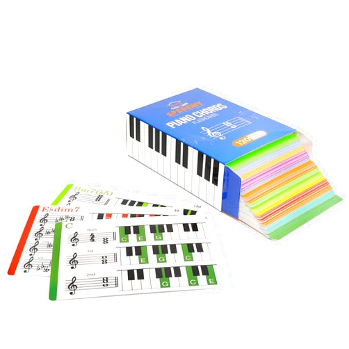 Spedemy Piano Chord Flashcards in Gift Box - Piano Chords Chart Included - ColorCoded Flash Cards for 120 Chords - 10 Frequent Chords, 12 Keys - Fun Educational Flashcards for Piano, Music Learners