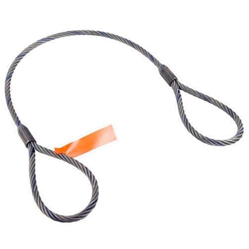Mazzella Lifting Technologies Mazzella Mechanical Splice Wire Rope Sling, Eye-and-Eye, 6 x 25 IWRC, 8' Length, 3/8
