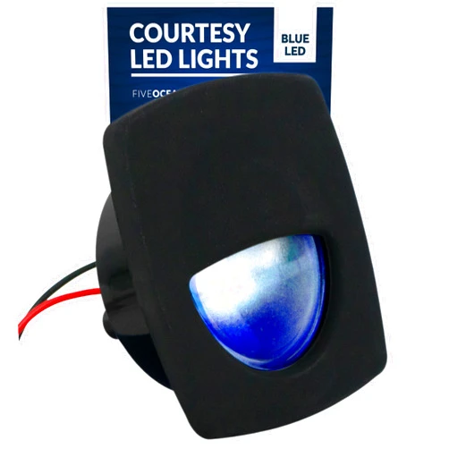 Five Oceans LED Companion Way Light, Marine Courtesy Lights, Square Light for Boat Interior, Deck, Cockpit, Blue LED, for Pontoon, Fishing Boat, Bass Boat, Yacht, Sailboat, RVs, Caravan - FO4002