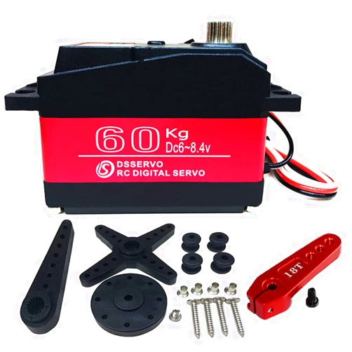 ANNIMOS 60KG Digital Servo 8.4V High Voltage Stainless Steel Gear Large Torque High Speed Waterproof 1/5 Baja Servos - 180 Degrees