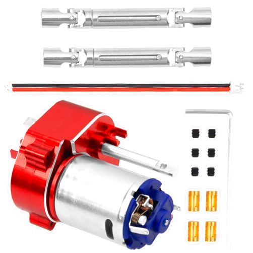 Share Goo ShareGoo Metal Transmission Gearbox Gear Box & Drive Shaft Compatible with MN82 LC79 MN78 1/12 RC Car Upgrades Parts (Red)