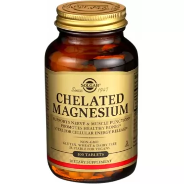 SOLGAR Chelated Magnesium Tablets, 100 Count