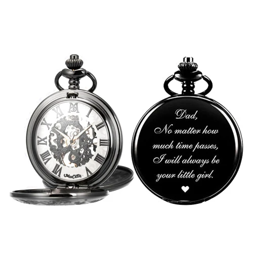 ManChDa Pocket Watch for Dad Gifts for Fathers Day Mechanical Pocket Watch for Dad Men Pocket Watches Engraved