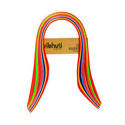 IEIDidactics VibhutiCrafts Paper Quilling Strips 3mm Set 1000 Strips, 10+ Vibrant Colours - Precice Cut Quilling Strips for DIY Projects, Jewelry Making, Crafts and More