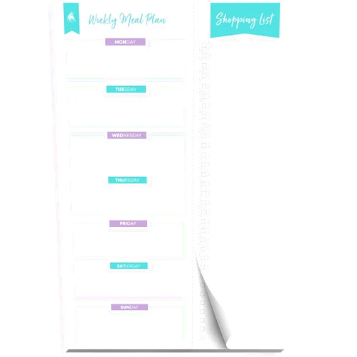 Clever Fox Magnetic Meal Planner – Weekly Meal Plan & Shopping List Pad, Meal Prep Planning Magnet Notebook for Fridge, Menu Notepad (Purple)