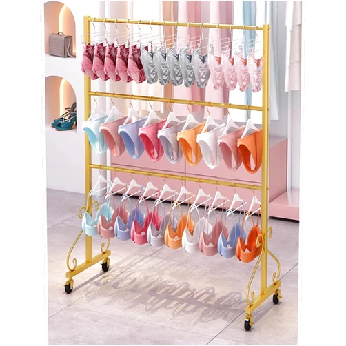 Zeefoo Underwear Display Stand with Wheels, Floor Bra Shelf Men's Shorts Display Rack, Clothing Display Stand for Shopping Mall Underwear Shop