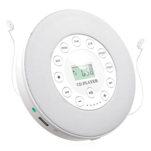 WOKALON CD Player Portable with Radio, Small Personal Portable CD Player with Headphones Speakers,Rechargeable Discman Kpop Music Compact CD Players for Kids Home Car,2000mAh,Anti-Skip