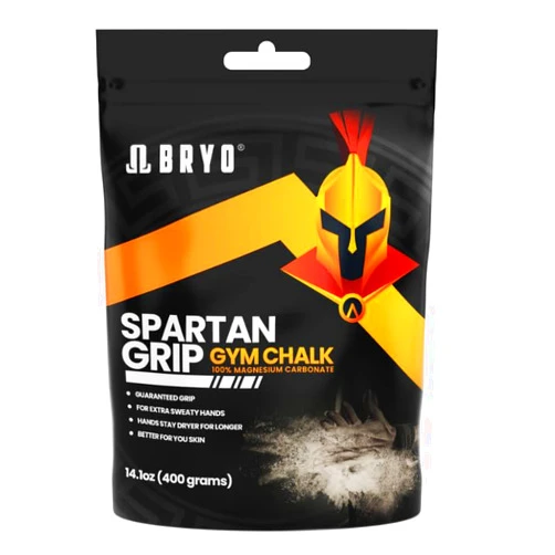 BRYO Spartan Grip Loose Chalk Bag Refill - 14.1oz - Premium Sports Chalk for Enhanced Grip - Ideal for Weightlifting, Climbing, Gymnastics, and More