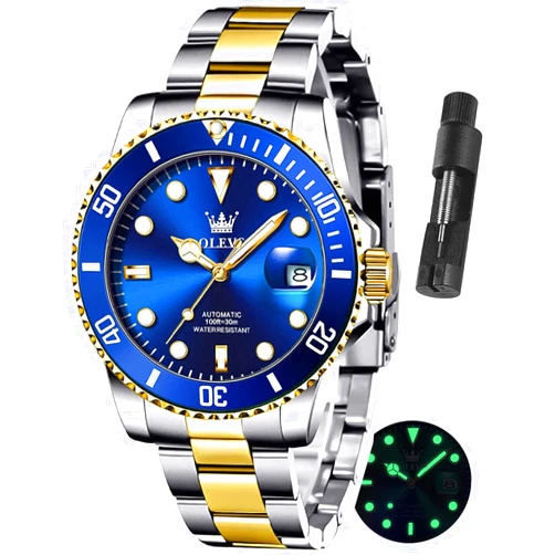 OLEVS Men's Mechanical Watch Hollow Out Waterproof Automatic Stringing Watch for Men