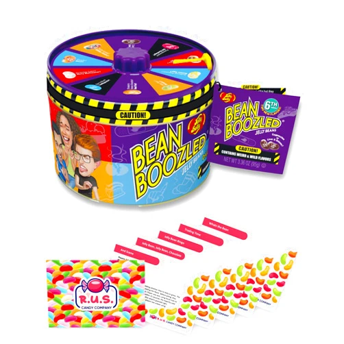 R.U.S. Candy Jelly Belly Bean Boozled Candy Spinner Tin NEW EDITION + 5 R.U.S. Jelly Bean Candy Cards (For Adults)